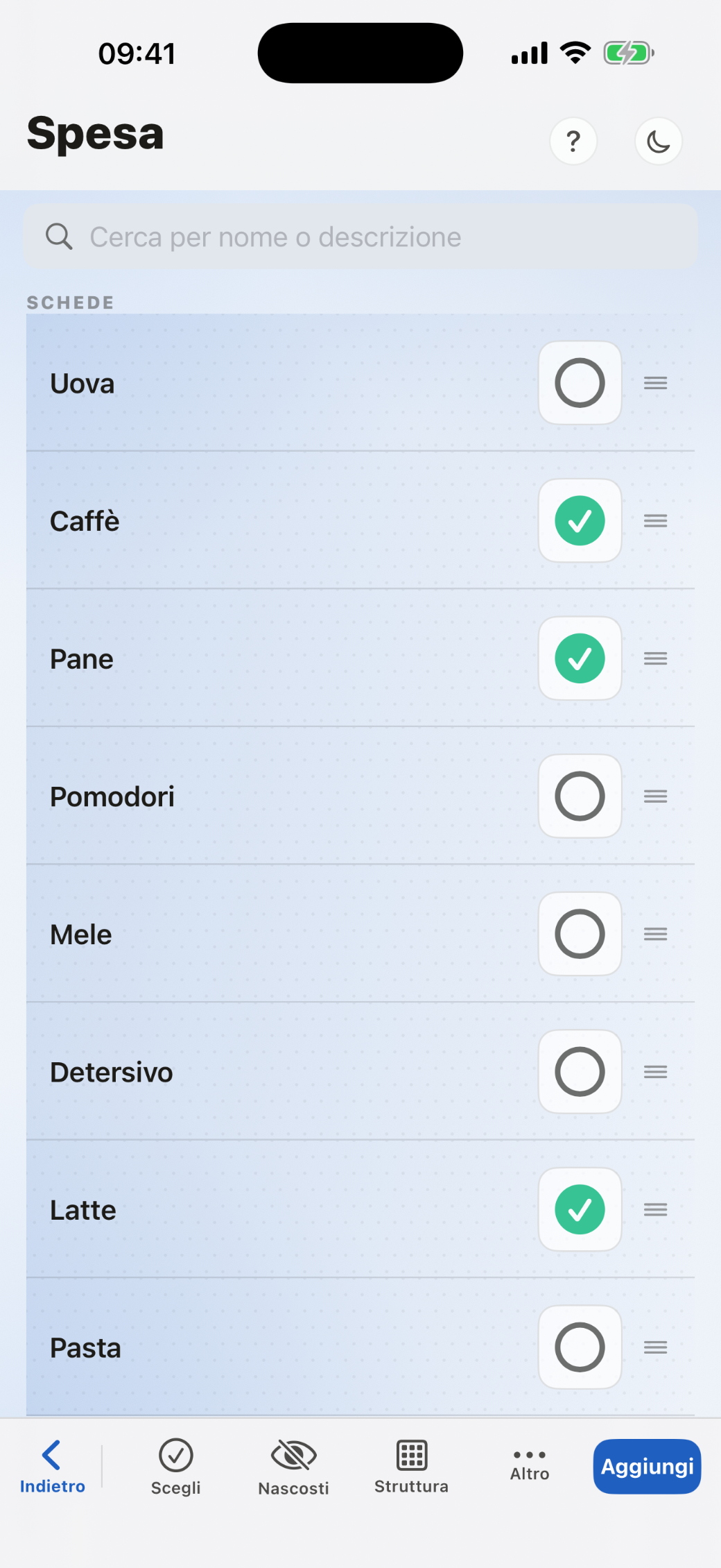 La lista della spesa condivisa in xDesk