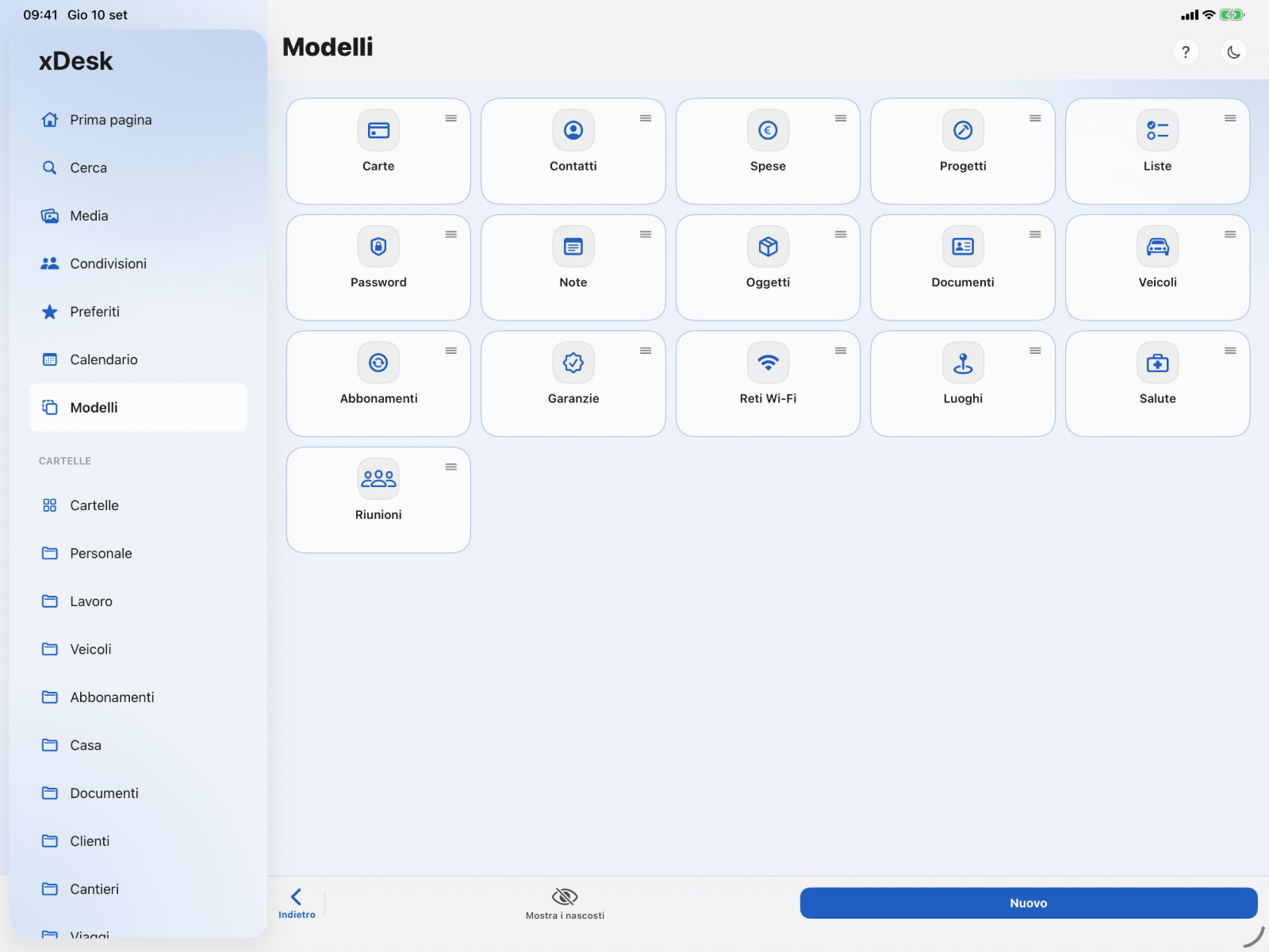 I modelli di xDesk su iPad